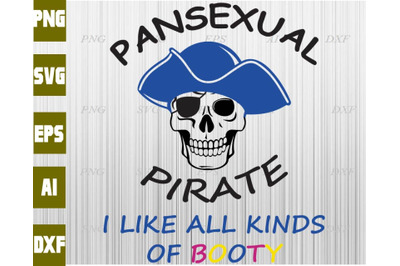 Pansexual pirate I like all kinds of booty svg&2C; dxf&2C;eps&2C;png&2C; Digital D