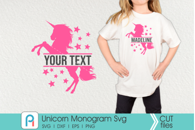 Unicorn Monogram Svg, Unicorn Svg, Unicorn Clip Art