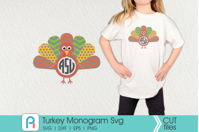 Turkey Monogram Svg&2C; Turkey Svg&2C; Thanksgiving Svg