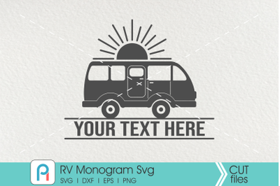 Rv Svg, Rv Monogram Svg, Recreational Vehicle Svg, Rv Dxf