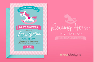 Rocking Horse Baby Shower Invitation