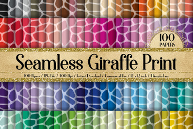 100 Seamless Giraffe Print Animal Zoo Print Digital Papers