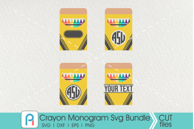 Crayon Svg, Crayon Monogram Svg, Crayons Monogram Svg