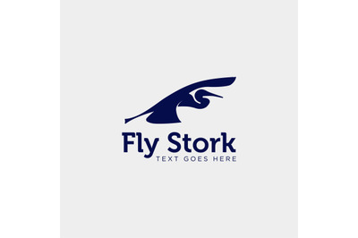 stork bird logo vector