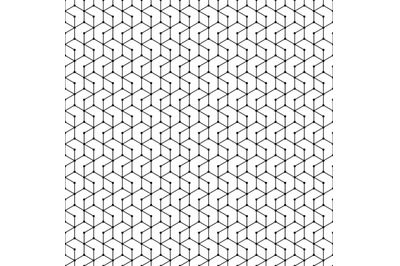 Hexagon seamless pattern. Monochrome geometric polygon grid dotted end