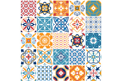 Portugal seamless pattern. Vintage mediterranean ceramic tile texture.