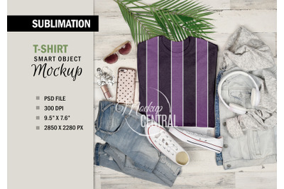 Women&amp;&23;039;s Sublimation Smart T-Shirt Mockup&2C; Photoshop File