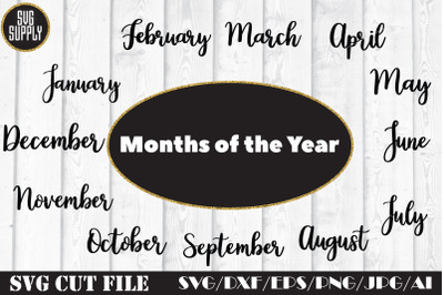 Months of the Year SVG Cut File