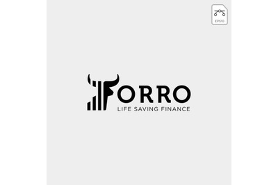 torro bull chart bar statistic logo vector icon template