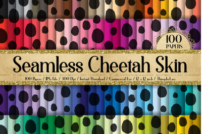 100 Seamless Cheetah Skin Print Animal Zoo Digital Papers