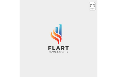 flame chart statistic logo template vector