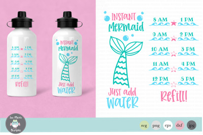 Instant Mermaid Water Bottle tracker svg