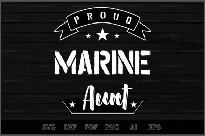 Proud Marine Aunt SVG Design