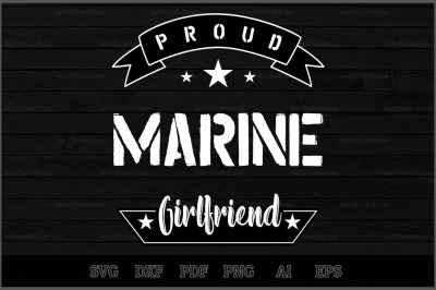 Proud Marine Girlfriend SVG Design