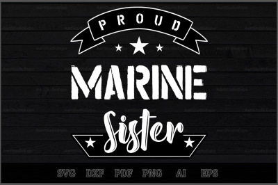 Proud Marine Sister SVG Design