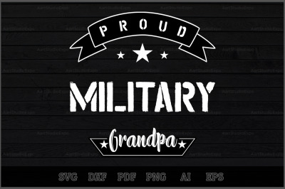 Proud Military Grandpa SVG Design