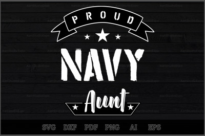 Proud Navy Aunt SVG Design