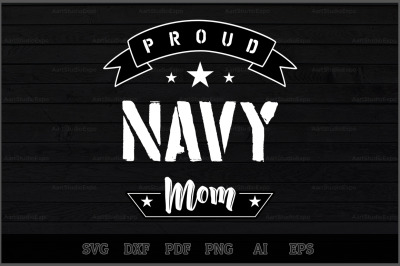 Proud Navy Mom SVG Design