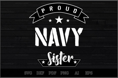 Proud Navy Sister SVG Design