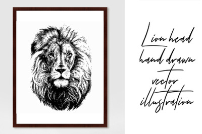 Lion head hand drawn vector