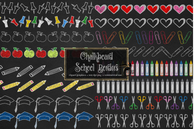 Chalkboard School Borders Clipart
