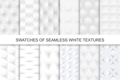 Swatches of seamless white textures.