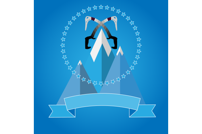 Logo icon badge for mountaineering club