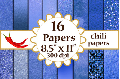 Blue Metallic digital papers,Metallic Textures, A4 papers