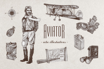 Retro aviation set