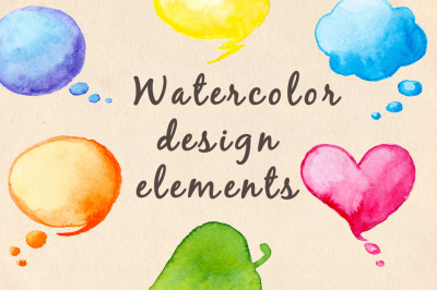 Watercolor Design Elements