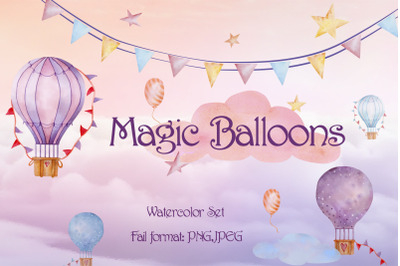 Magic balloons watercolor set