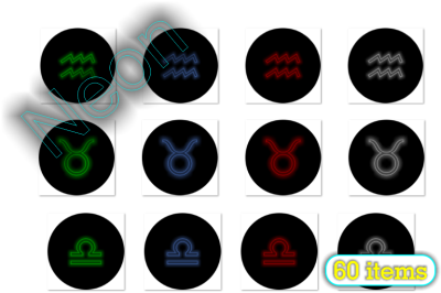 Coin sign of zodiac neon (60 items)