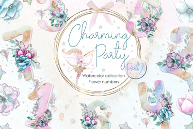 Charming party. Floral numbers