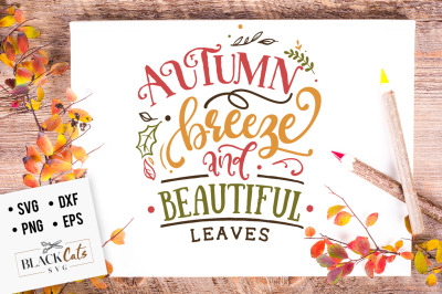 Autumn breeze and beautiful leaves SVG