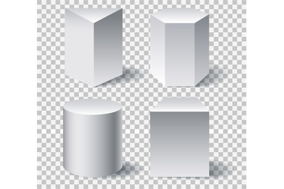 Geometric white 3d shapes