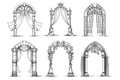 Wedding arches sketch set