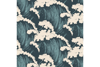 Ocean waves seamless pattern