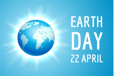 Earth Day banner with blue globe