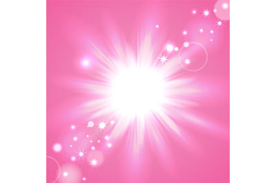 Pink flash starburst background