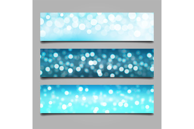 Bokeh banner set in blue