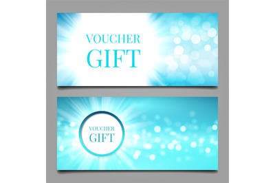 Bokeh blue voucher templates