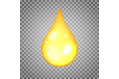 Oil drop on transparent background