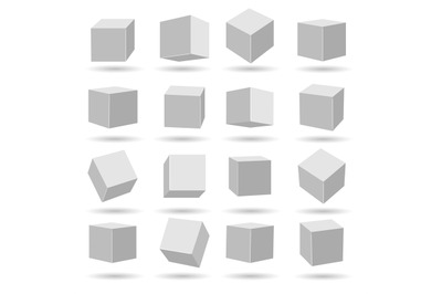 White cubes blocks models