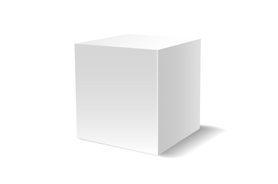 White 3D cube