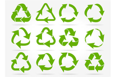 Green recycle arrow icons