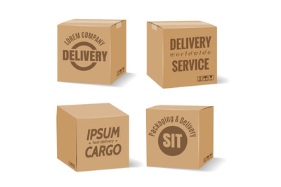 Delivery cardboard boxes with company logo