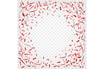 Carnival confetti on transparent background