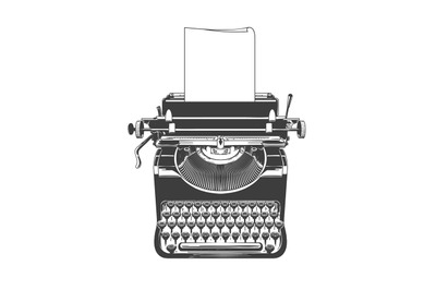 Typewriter vintage machine sketch