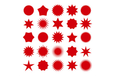 Red star burst shapes