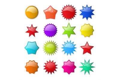 Starburst shape stickers